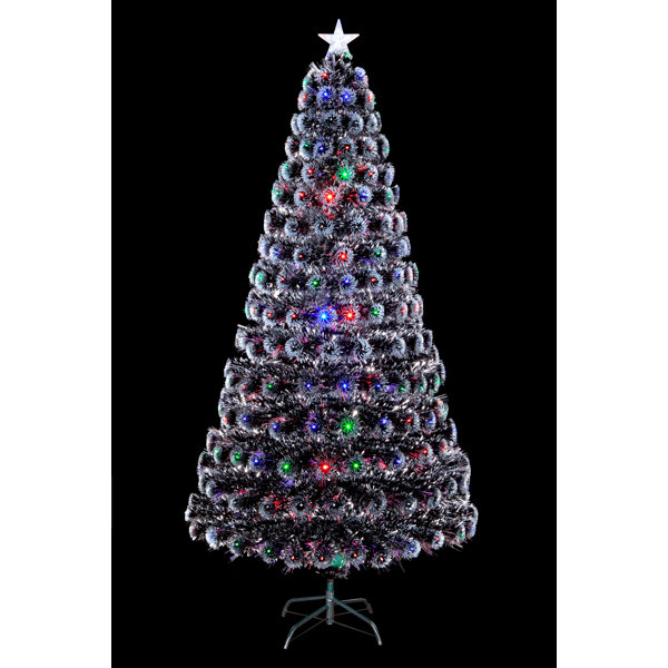 The Seasonal Aisle Black Fiber Optic Christmas Tree With 280 Multi